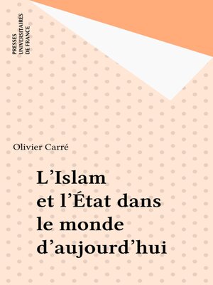 cover image of L'Islam et l'État dans le monde d'aujourd'hui